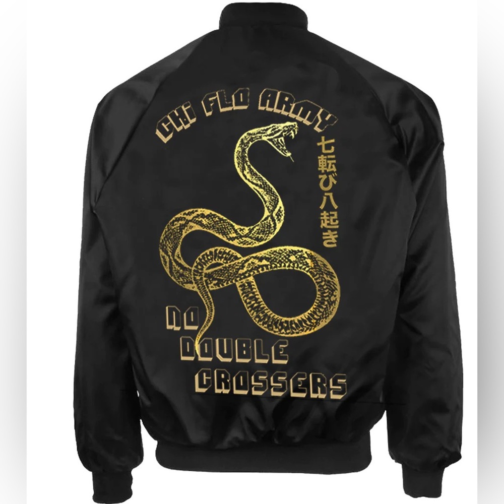 Chi Flo Satin Bomber Jacket XS